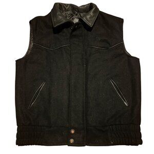 Carroll Original Wear Unisex‎ Gunsmoke Vest Black L Genuine Leather & Wool